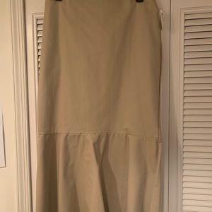 Ankle length tan zip in the back skirt